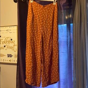 Rust Pink Floral Flow Pants